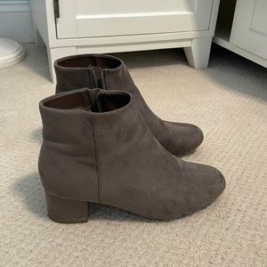 Grey suede booties